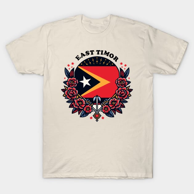 East Timor Flag Heart T-Shirt by alphacreatives